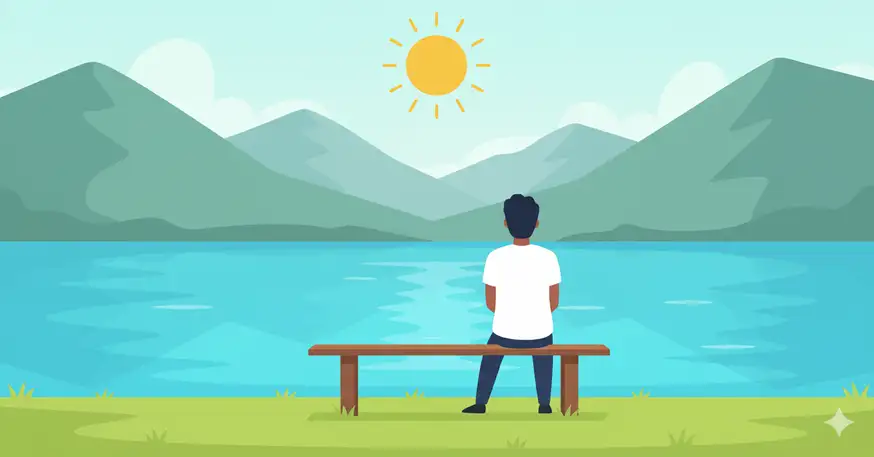 Symbolische weergave van zelfreflectie via dagboek en stilte