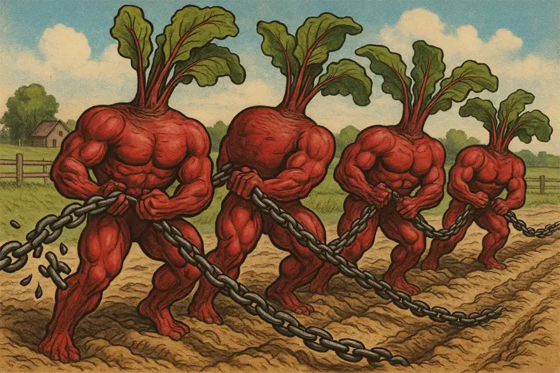 Verse rode bieten op houten tafel met loof