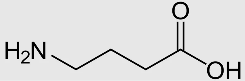 Structuur van gamma-aminoboterzuur (GABA) als neurotransmitter
