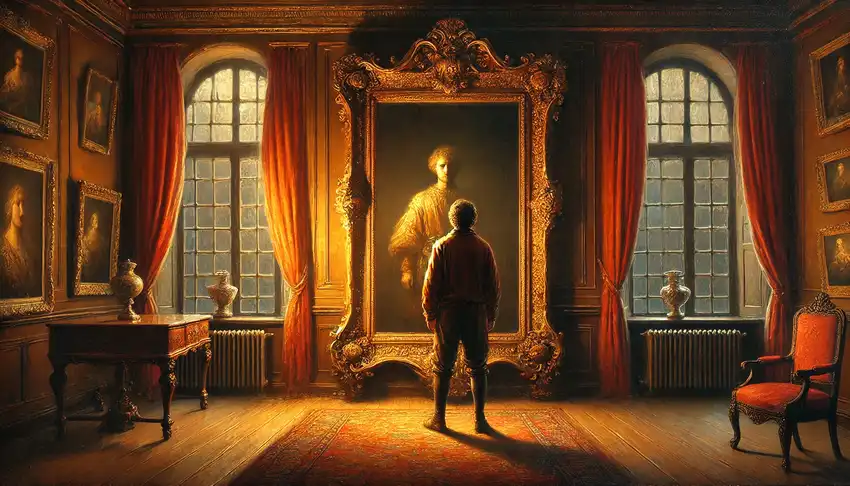 Visualisatie van het herprogrammeren van het onderbewustzijn binnen het spiegelprincipe