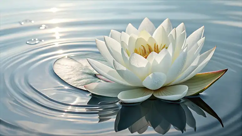 Vrouw die mediteert in een serene omgeving