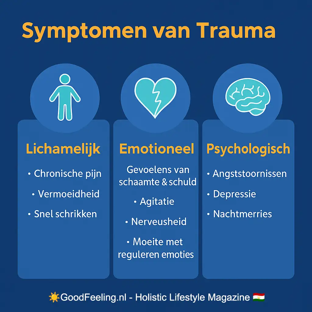 Symbolische weergave van de invloed van jeugdtrauma op volwassen gedrag