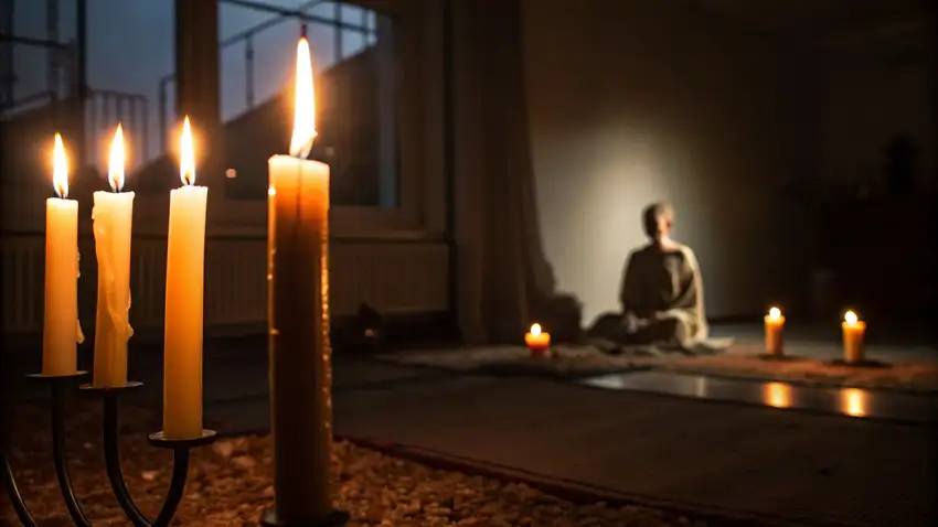 Rustige meditatieruimte voor dagelijkse oefening thuis