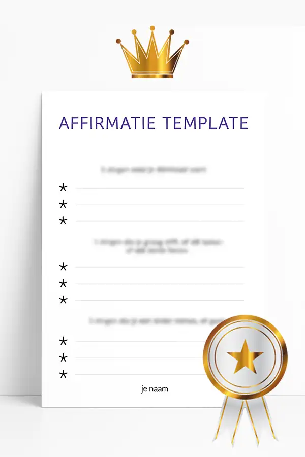 Manifestatie Mindset Template + Gratis Instructie E-Book